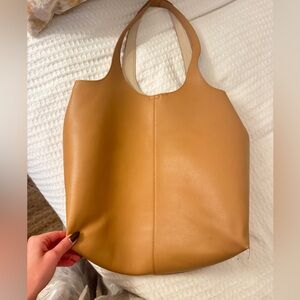 Tan Leather Tote Bag